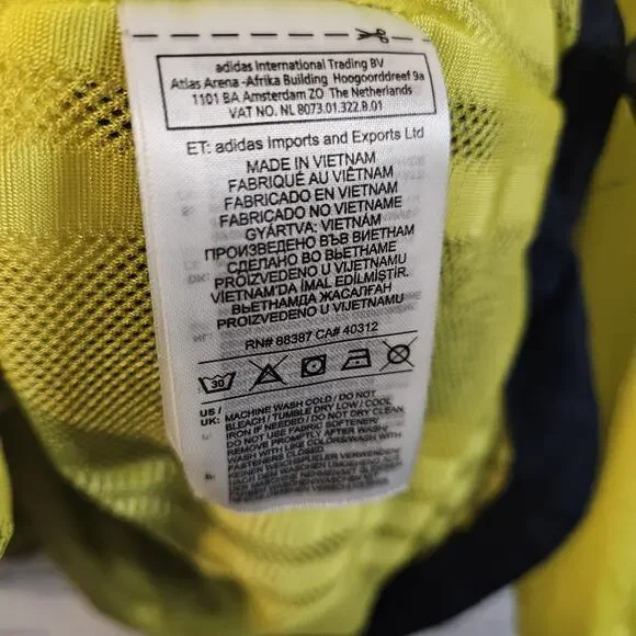 ADIDAS Men Arondak Windbreaker Jacket Sz M Pullover 1/2 Zip Blue Yellow - Picture 7 of 8